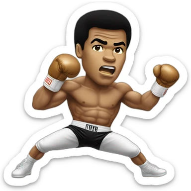 Muhammad ali dodging sticker