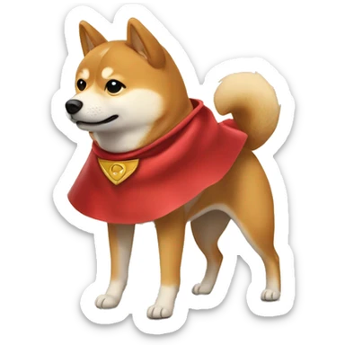 Shiba Inu wearing a cape sticker