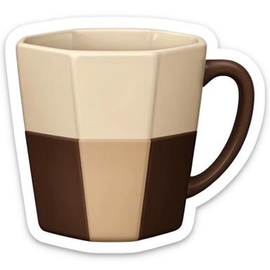 Pale beige and dark brown Trapezoidal mug  sticker