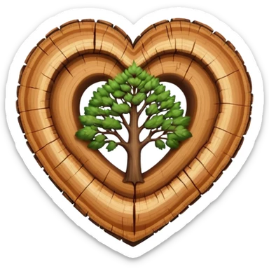 emoji heart shape buy with realistic + tree rings inside. sticker