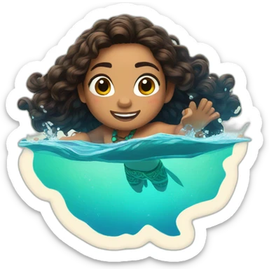 disney moana swimming sticker