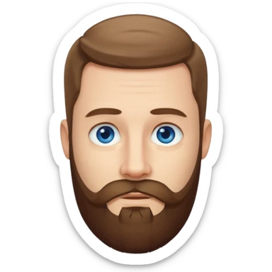 a man with short hair and long beard dont have mustache sticker