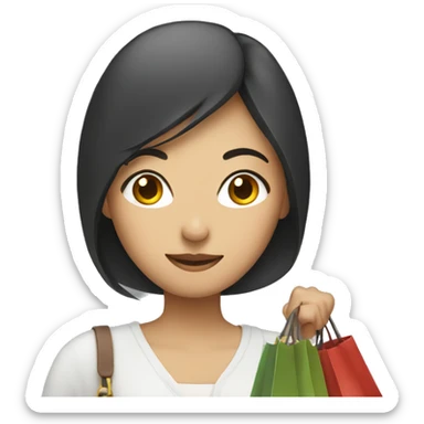 Asian woman holding bags sticker