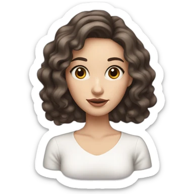 white-woman-with-dark-brown-wavy-medium-hair-big-eyes-and-eyelashes sticker