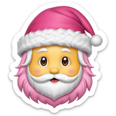 Santa hat pink emoji  sticker