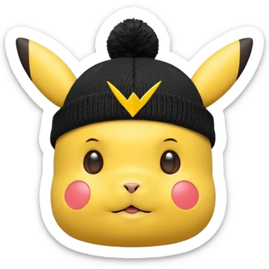 A Pikachu hat black sticker