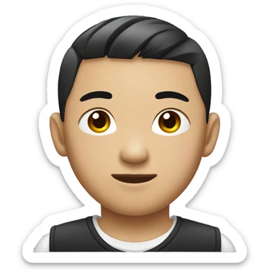 a handsome Chinese boy with a tattoo on his face sticker