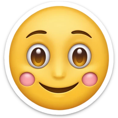 Normal yellow simple Emoji Smiling with eye bags sticker