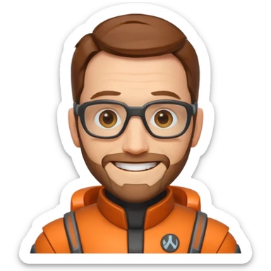 gordon freeman Grinning Face with closer Smiling Eyes sticker