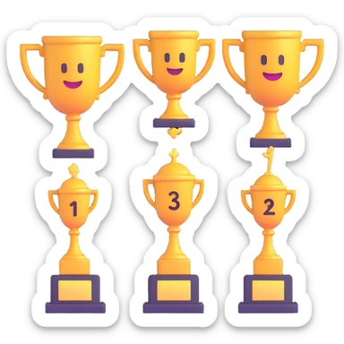 3 winners in 1st, 2nd & 3rd place emoji show  sticker