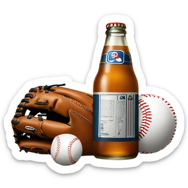 Beer and baseball sticker
