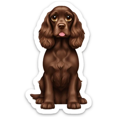 Chocolate English cocker spaniel whit tan sticker