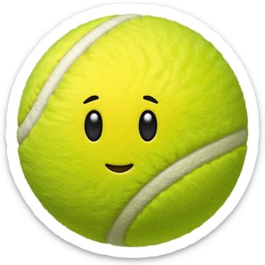 tennis ball bright fuzzy sphere sticker