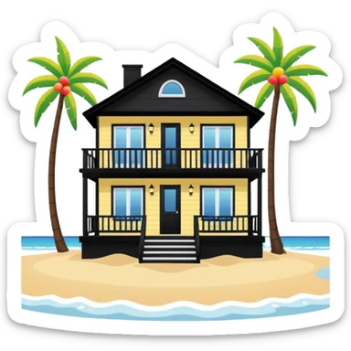 beach house house no trees not wooden like cartoonish almost only the front sticker