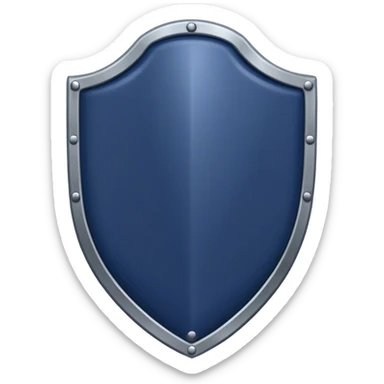 a navy blue shield with a iron glove  sticker