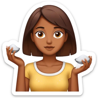 female salt bae sprinkling salt sticker