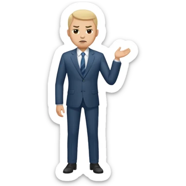 ligth man with a disgusted face full body sticker