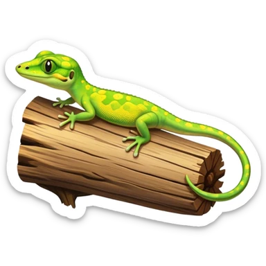 Gecko on a log sticker