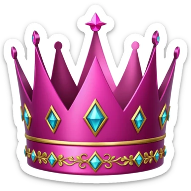 Magenta crown with a T in the center sticker
