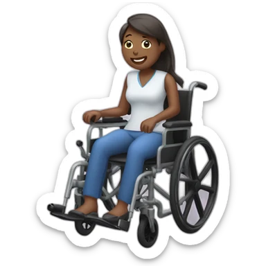 a woman in a wheelchair who loves choclet sticker