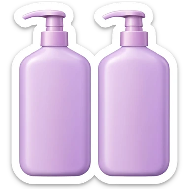pastel pink and lilac shampoo bottles as a pair sticker