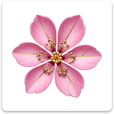 sakura flower with gold leaf sticker