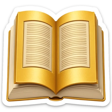 open book with completely empty golden pages sticker