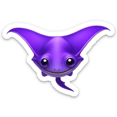 cute purple Manta ray sticker