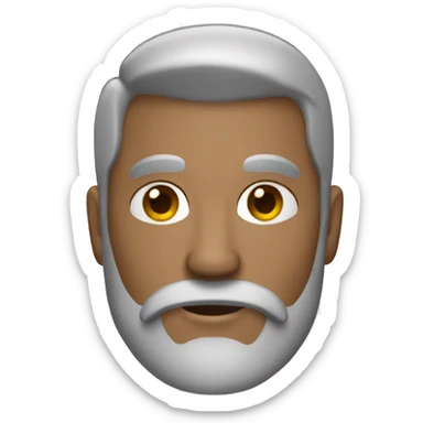 a man with slick back hair and grey beard sticker
