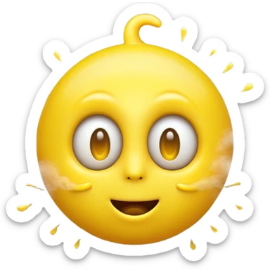 Yellow emoji face with eyes popping out like a spring, steam coming from ears, extreme shock, 3D glossy texture, vibrant colors." sticker