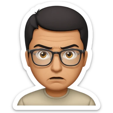 Árabe enojado con lentes.belico sticker