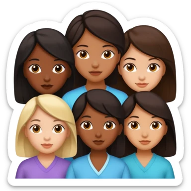 3 filles  : une noire, une chinoise et une latina sticker