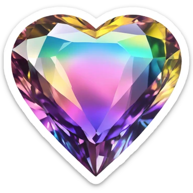 Heart shaped 56-carat rainbow diamond sticker