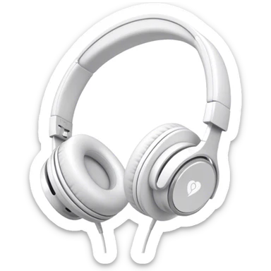 White aesthetic headphones sticker