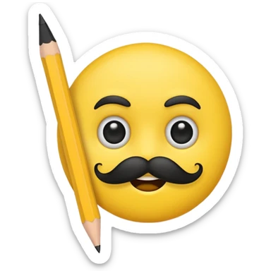 emoji face with a pencil moustache sticker