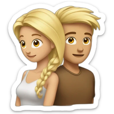 Blonde et un brun qui s’embrassent sticker