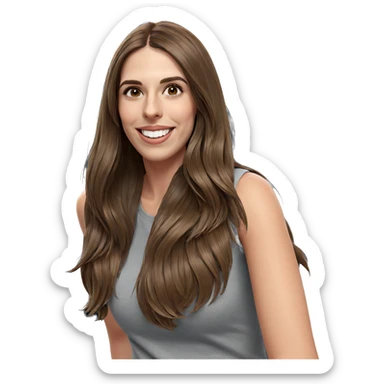 smiling girl with brown hair sticker