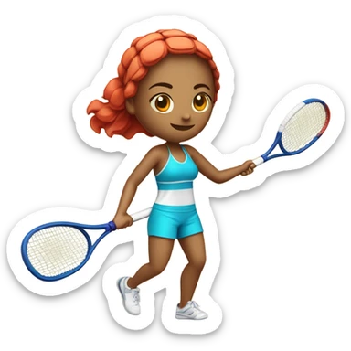 raquete beach tennis com bolinhas menina sticker