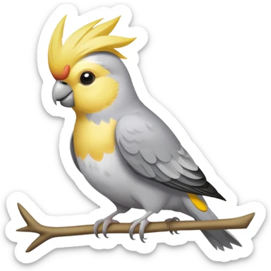 Cockatiel with bow sticker