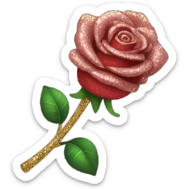 Glitter rose sticker
