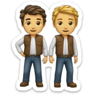 dos hombres hasta la cintura sticker