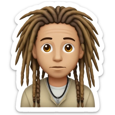 Nonchalant  with dreads ￼￼ sticker
