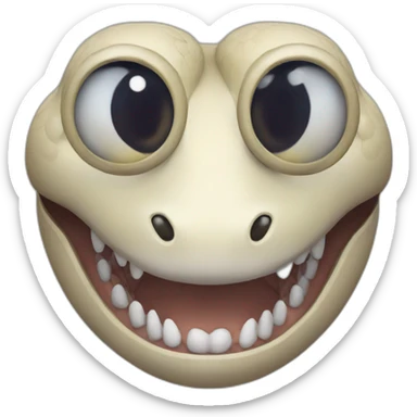 generat snake head which is circle and has eye and mouth sticker