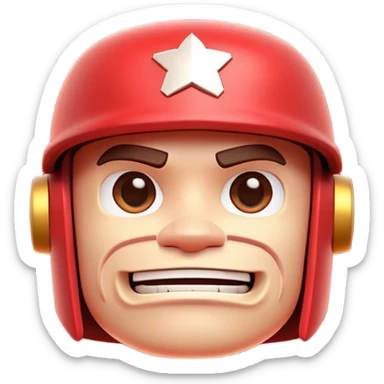 Clash of Clans aesthetic: Cinematic Playful Virtual Boy Portrait Emoji, rendered in a 3D vector-style similar to standard emojis with minimal shading and bold, simplified shapes. A compact, distinct form with signature details, softly glowing with a nostalgic gaming charm. Simplified yet unmistakably iconic, highly detailed and consistent, glowing with a soft radiance and high shine. Stylized with a touch of retro gaming magic and a soft glowing outline, capturing the essence of a beloved gaming relic with a friendly, playful manner! sticker