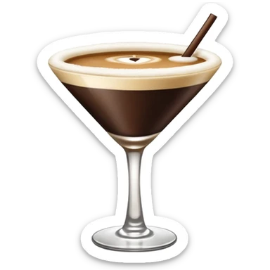 espresso martini with foam no straw sticker