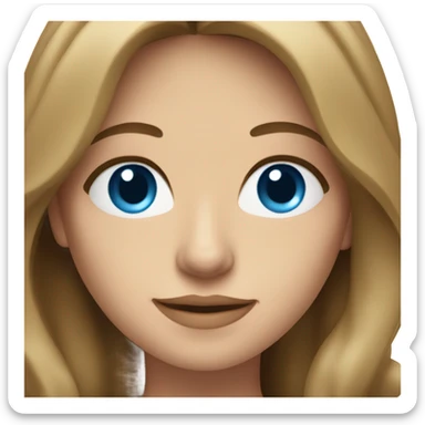 female blue eyed brown long hair psychologist sticker