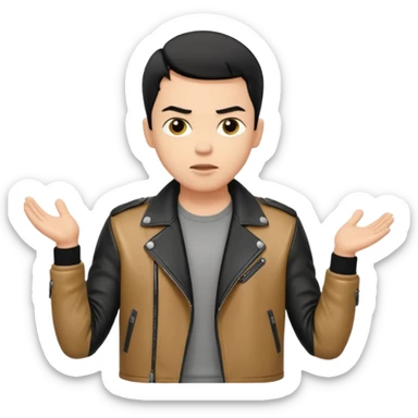 cool men person shrug pose sticker