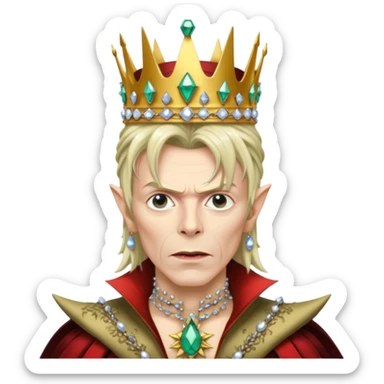 David bowie as the goblin king sticker