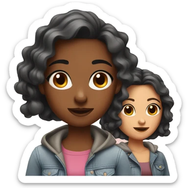 girls Trio cartoon style  sticker