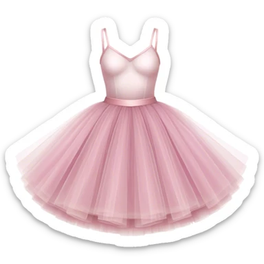 Cinematic Realistic Tutu, layers of fine, soft tulle forming a voluminous and airy skirt, delicate folds catching the light, slightly frayed edges adding authenticity, glowing softly with a warm and ethereal elegance. sticker